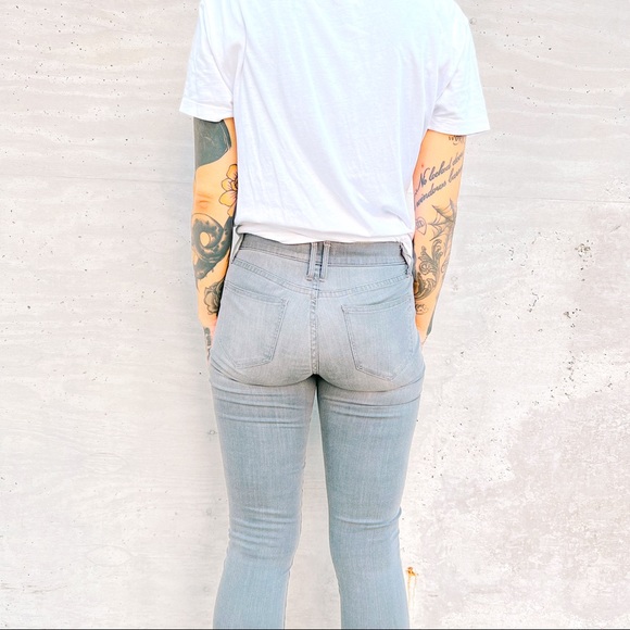 MADEWELL/Preowned Women’s Zip Ankle Mid Rise Skinny Stretch Jeans Grey Size 26 - Picture 7 of 11